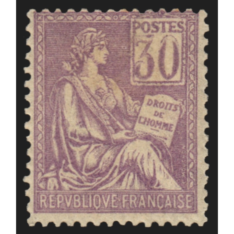 n°115, Mouchon 30c violet, neuf * avec légère trace de charnière - TB