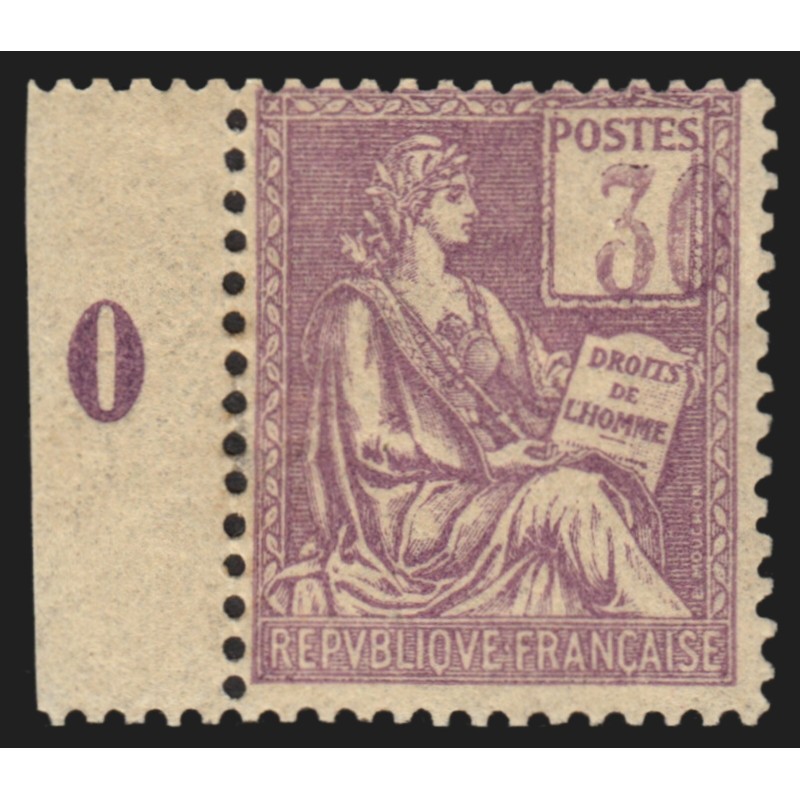 n°115a, variété "chiffres très déplacés" Mouchon 30c violet, neuf * - TB