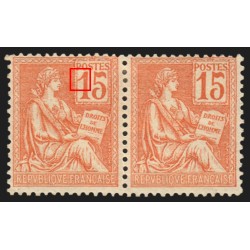 n°117a, variété "chiffre 1 touchant le cadre" tenant à normal, neuf * - TTB