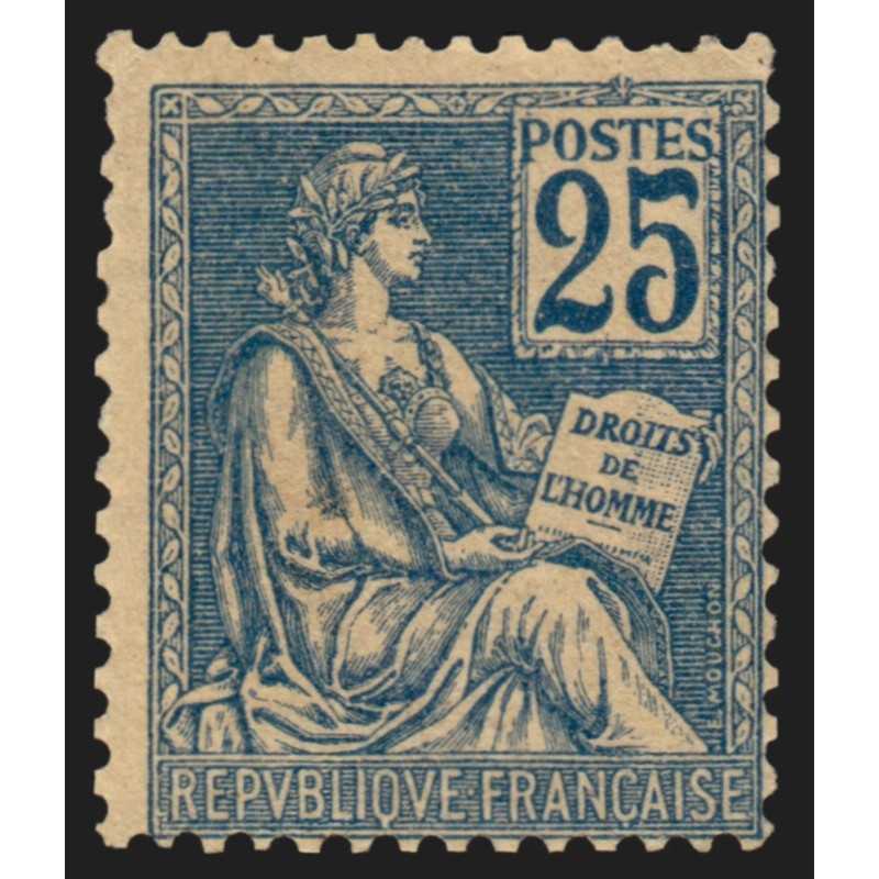 n°118, Mouchon 25c bleu, Type II, neuf ** sans charnière - B/TB