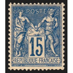 n°101, Sage 15c bleu, papier quadrillé, neuf ** sans charnière - TTB