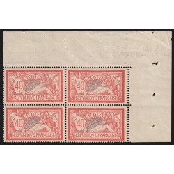 n°119, bloc de quatre coin de feuille, Merson 40c rouge et bleu, neuf ** - TB