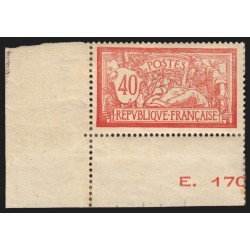 n°119c, variété "sans teinte de fond", Merson 40c rouge et bleu, neuf * - B/TB
