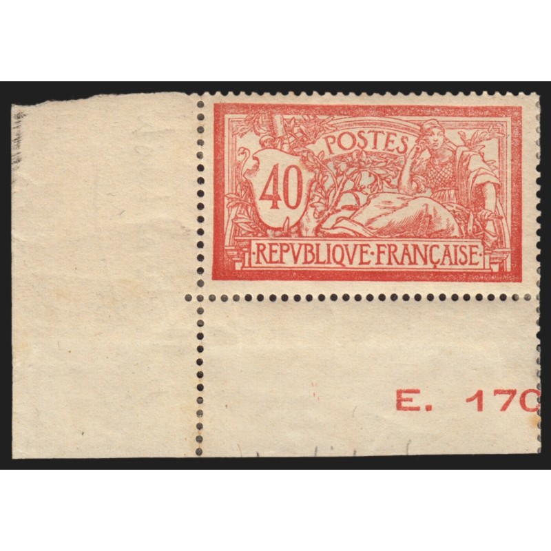n°119c, variété "sans teinte de fond", Merson 40c rouge et bleu, neuf * - B/TB