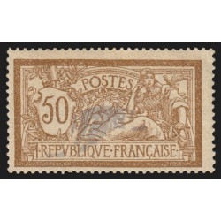 n°120b, variété "centre déplacé", Merson 50c brun et gris, neuf * - TB
