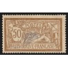 n°120b, variété "centre déplacé", Merson 50c brun et gris, neuf * - TB