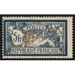 n°123c, variété "centre déplacé", Merson 5fr bleu et chamois, neuf ** - B/TB