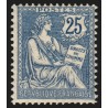 n°127, Mouchon retouché, 25c bleu, neuf * légère trace de charnière - TB