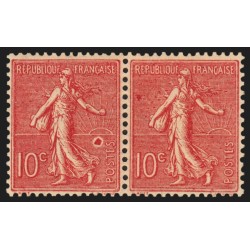 n°129, variété "anneau-lune", Semeuse lignée 10c rose, neuf ** - SUPERBE