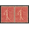 n°129, variété "anneau-lune", Semeuse lignée 10c rose, neuf ** - SUPERBE