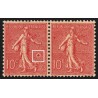 n°129, variété "anneau-lune", Semeuse lignée 10c rose, neuf ** - SUPERBE