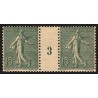 n°130a, paire millésime 3, Semeuse lignée 15c vert-gris, Type II, neuf ** - TB