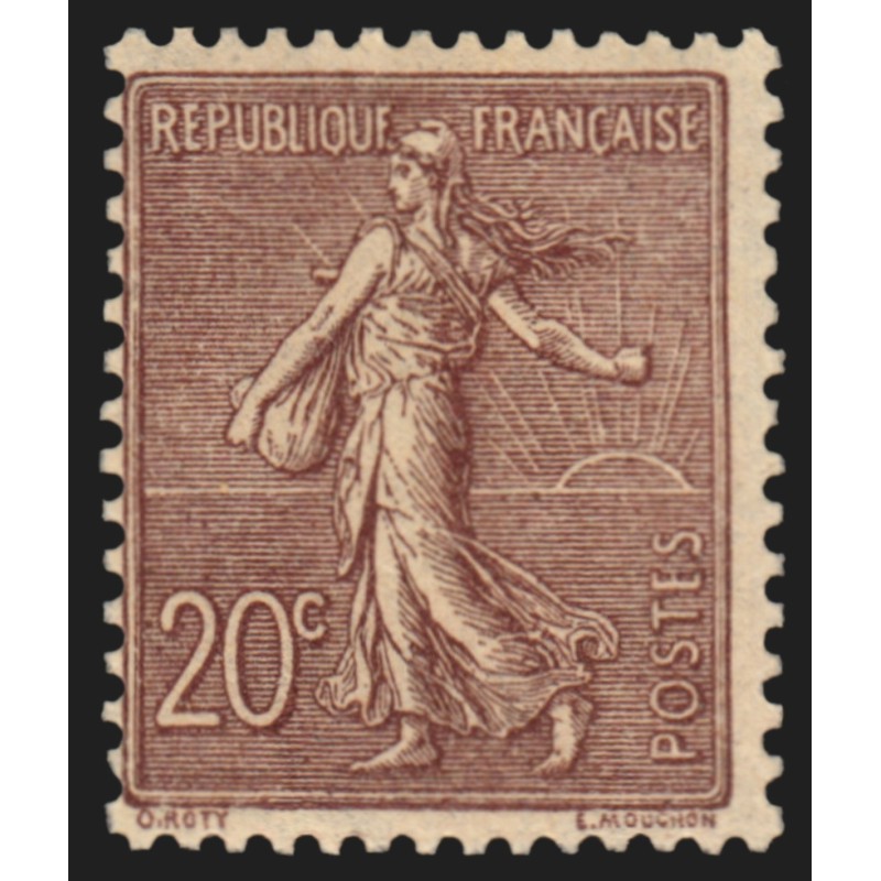 n°131, Semeuse lignée 20c brun-lilas, neuf ** sans charnière - TB