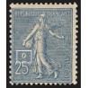 n°132f, variété "anneau-lune", Semeuse lignée 25c bleu, neuf * - TB