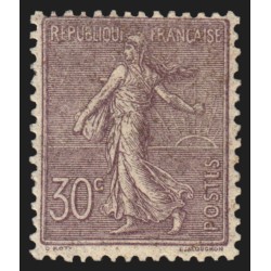 n°133, Semeuse lignée 30c lilas, neuf * légère trace de charnière - TB