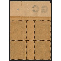 n°140, avec manchette GC et millésime 9, Semeuse 25c bleu, neufs ** - SUPERBE