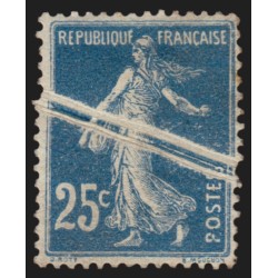 n°140, variété "pli accordéon", Semeuse 25c bleu, neuf * avec charnière SUPERBE