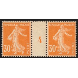 n°141, paire millésime 4, Semeuse camée 30c orange, neuf ** sans charnière - TB
