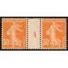 n°141, paire millésime 4, Semeuse camée 30c orange, neuf ** sans charnière - TB