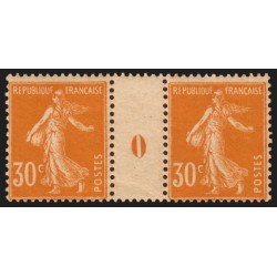 n°141, paire millésime 0, Semeuse camée 30c orange, neuf ** sans charnière - TB