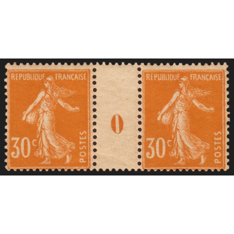 n°141, paire millésime 0, Semeuse camée 30c orange, neuf ** sans charnière - TB