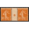 n°141, paire millésime 0, Semeuse camée 30c orange, neuf ** sans charnière - TB
