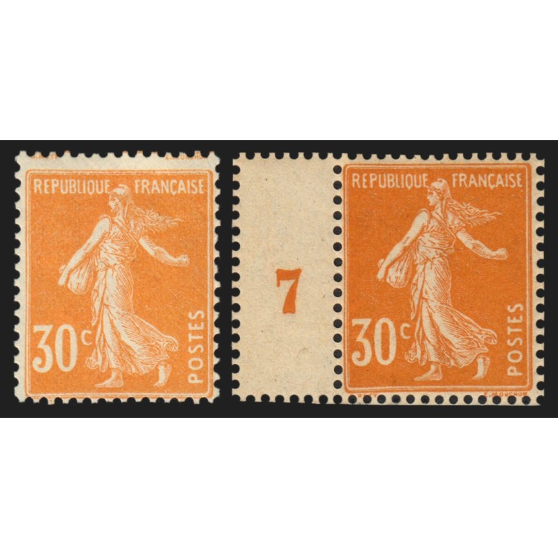 n°141/141a, les 2 nuances, Semeuse 30c orange + foncé, neufs ** sans charnière