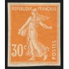 n°141b, non-dentelé, Semeuse camée 30c orange, neuf * avec charnière - TB