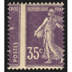 n°142, variété "piquage à cheval", Semeuse 35c violet, neuf ** - SUPERBE