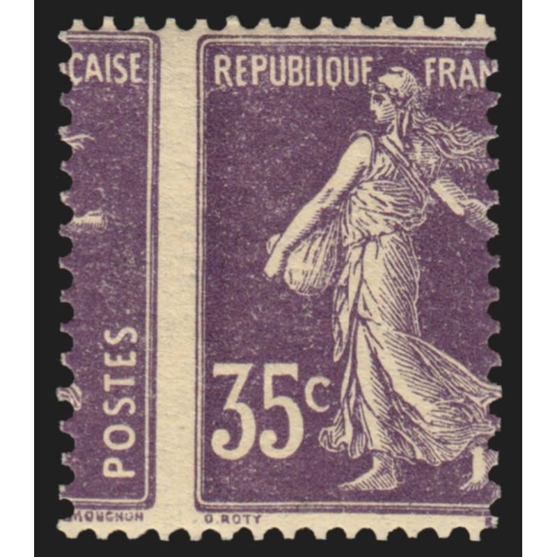 n°142, variété "piquage à cheval", Semeuse 35c violet, neuf ** - SUPERBE