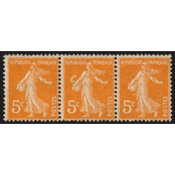 n°158f, variété "anneau-lune", Semeuse 5c orange, neuf ** - SUPERBE