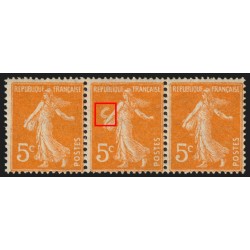 n°158f, variété "anneau-lune", Semeuse 5c orange, neuf ** - SUPERBE