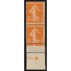 n°158, variété "piquage à cheval", Semeuse 5c orange, neuf ** - SUPERBE