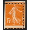 n°158, variété "dentelé sur 3 côtés", Semeuse 5c orange, neuf * - SUPERBE