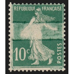 n°159j, variété "impression sur raccord", Semeuse 10c vert, neuf * - SUPERBE