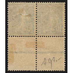 n°159k, variété "anneau-lune" tenant à normal, Semeuse 10c vert, neuf * - TB
