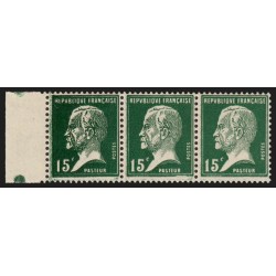 n°171, variété "surencrage" dans bande, Pasteur 15c vert, neufs ** - TB