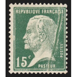 n°171, variété "pli accordéon", Pasteur 15c vert, neuf * avec charnière - TB