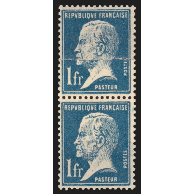 n°179, variété "impression sur raccord", Pasteur 1fr bleu, neuf ** - SUPERBE