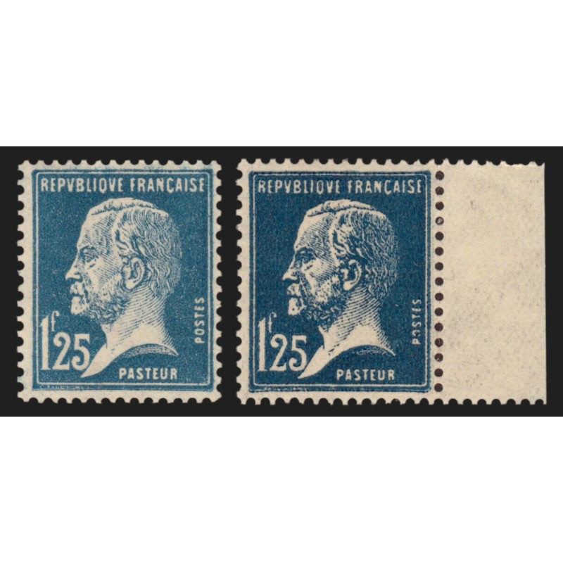 n°180a, Pasteur 1fr25 bleu-noir, neuf * avec charnière - TB
