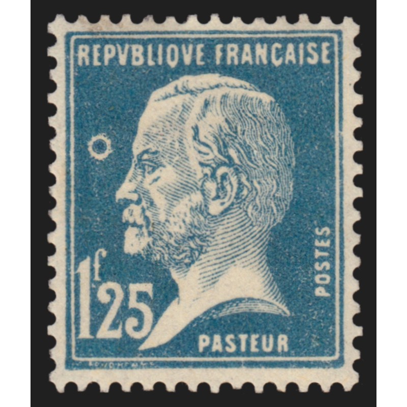 n°180, variété "anneau-lune", Pasteur 1fr25 bleu, neuf * légère - SUPERBE