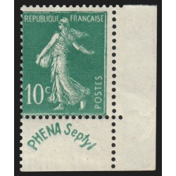 n°188, Semeuse 10c vert avec bandelette Phéna 1924, neuf ** sans charnière - TB