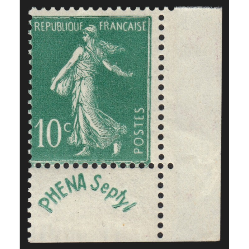 n°188, Semeuse 10c vert avec bandelette Phéna 1924, neuf ** sans charnière - TB