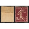 n°189c, variété "impression sur raccord", Semeuse 15c brun-lilas, neuf * - TB