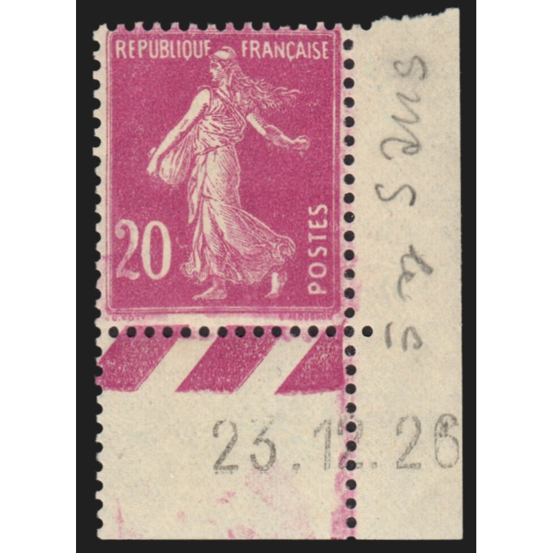 n°190f, variété "sans le C de 20c" coin daté 1926, neuf ** sans charnière - TB