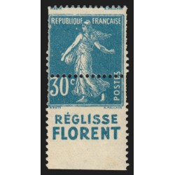 n°192b, variété "piquage à cheval" bande pub Réglisse Florent, neuf ** SUPERBE