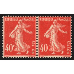 n°194, deux variétés "POSTES sans S" et "40c sans C" se tenant, neufs ** SUP