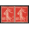 n°194, deux variétés "POSTES sans S" et "40c sans C" se tenant, neufs ** SUP