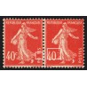 n°194, deux variétés "POSTES sans S" et "40c sans C" se tenant, neufs ** SUP