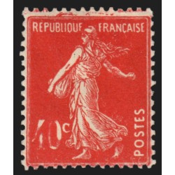 n°194, variété "faciale partiellement absente", 40c vermillon, neuf * - TB